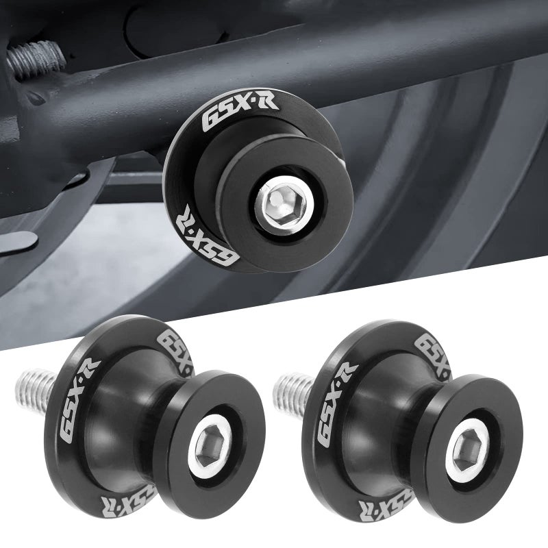 Coxotom 2 قطعة بكرات ذراع التأرجح للدراجة النارية لسوزوكي GSXR 125 250 300 600 750 1000 ألومنيوم (أسود) - Image 2